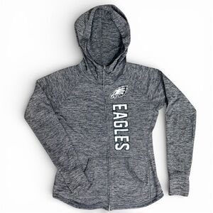 Philadelphia Eagles Full Zip Hoodie NFL Team Apparel Heather Gray